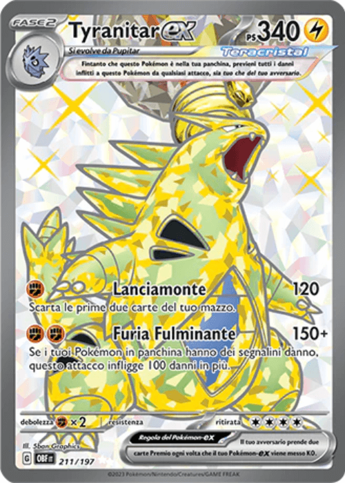 Pokémon Tyranitar ex 211/197 Ossidiana Infuocata ITA