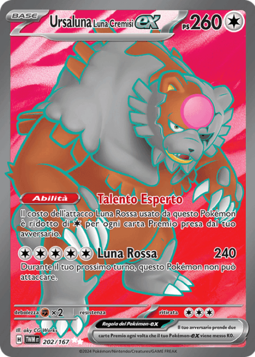 Pokémon Ursaluna Luna Cremisi ex 202/167 Crepuscolo Mascherato ITA