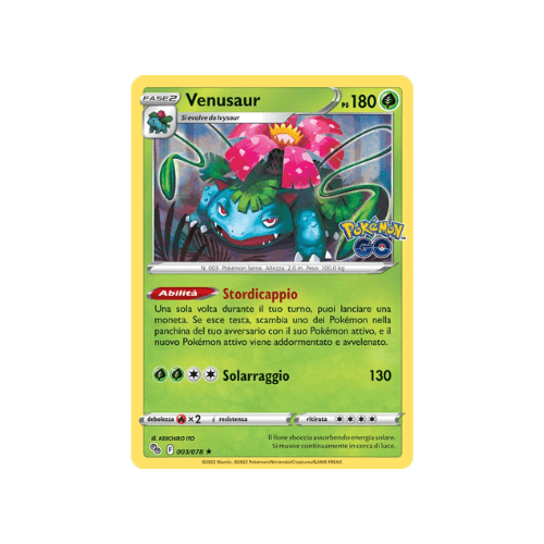 Pokémon Venusaur Holo 003/078 Pokémon Go ITA