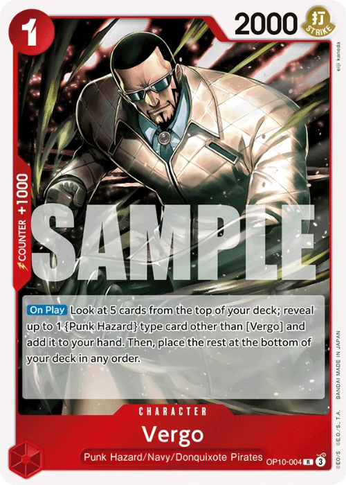 One Piece Vergo Rare OP10-004 ENG