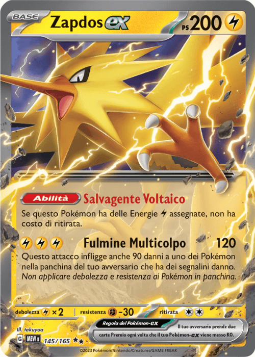 Pokémon Zapdos ex 145/165 151 ITA