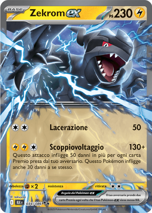 Pokémon Zekrom ex 034/086 Luce Nera ITA