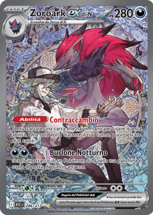 Pokémon Zoroark ex di N 286/217 Ascesa Eroica ITA