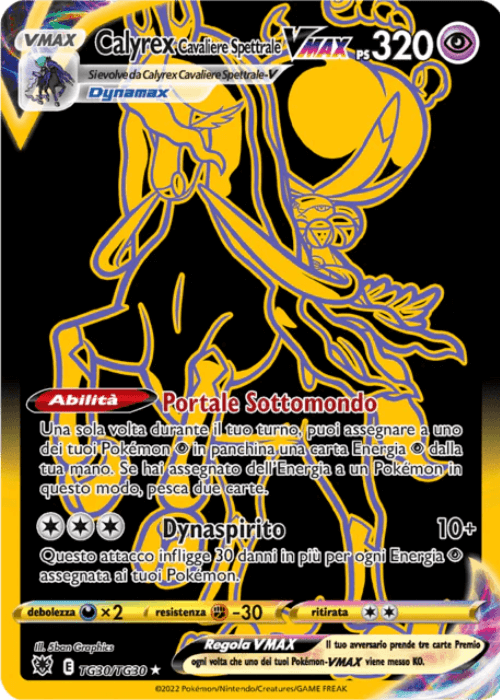 Pokémon Calyrex Cavaliere Spettrale Vmax TG30/TG30 Lucentezza Siderale ITA