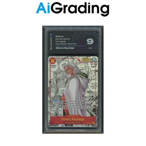 one piece card game rayleigh manga One Piece Card Game Silver Rayleigh OP08-118 AiGrading Voto 9