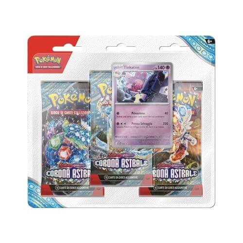 Pokémon Corona Astrale 3 Pack Blister Tinkaton ITA