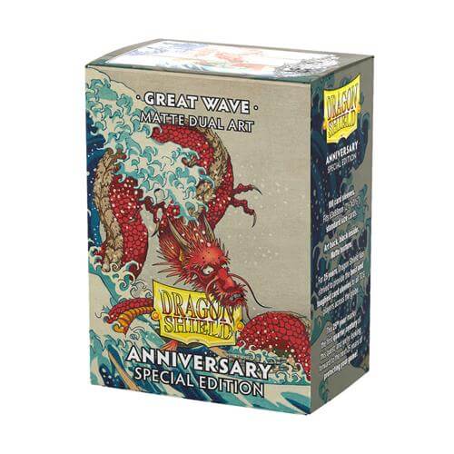 Dragon Shield 100 Sleeves Matte Dual Art Standard Size Anniversary Edition Great Wave