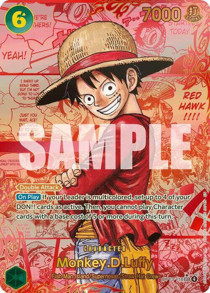Monkey.D.Luffy Red Manga OP13-118 ENG