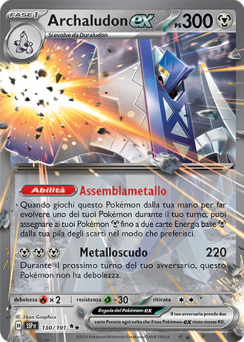 Pokémon Archaludon ex 130/191 Scintille Folgoranti ITA