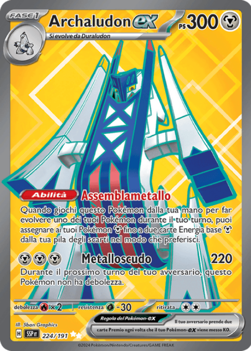 Pokémon Archaludon ex 224/191 Scintille Folgoranti ITA