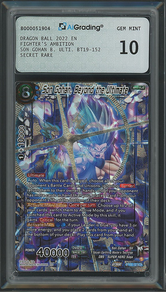 Dragonball Super Card Game - SON GOHAN, BEYOND THE ULTIMATE - Secret Rare AiGrading Voto 10