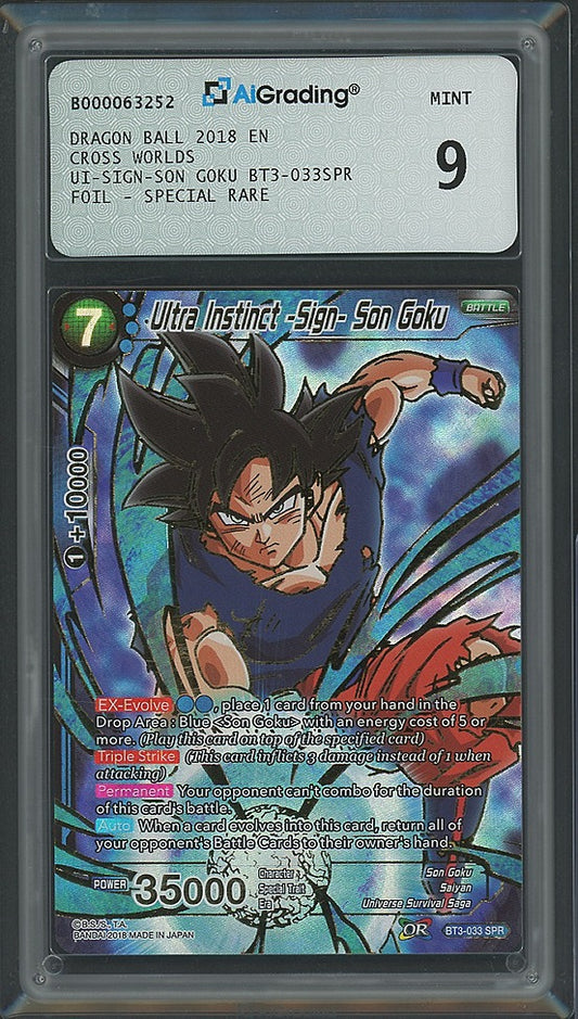 Dragon Ball Super Cross Worlds Ultra Instinct -Sign- Son Goku AiGrading Voto 9