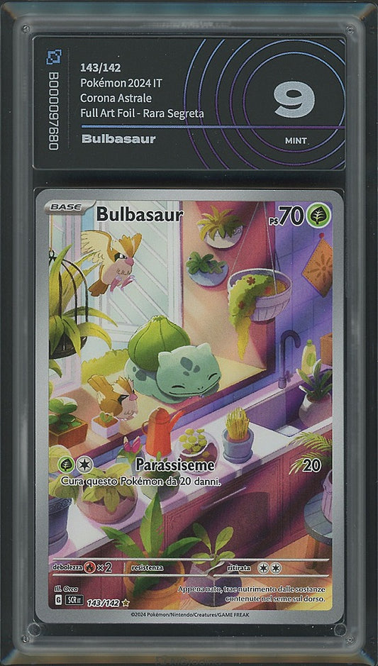 Pokémon Bulbasaur SCR 143 AiGrading Voto 9