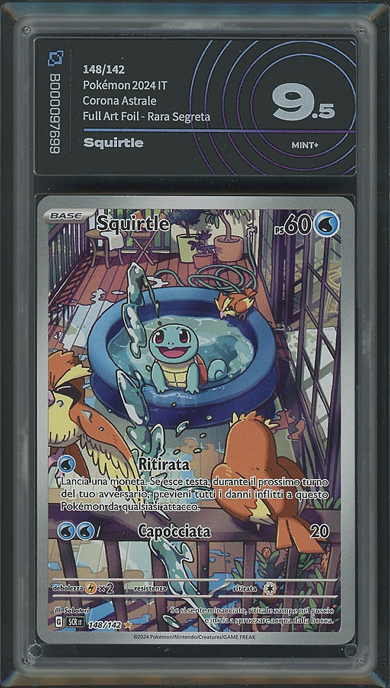 Pokémon Squirtle SCR 148/142 AiGrading Voto 9,5