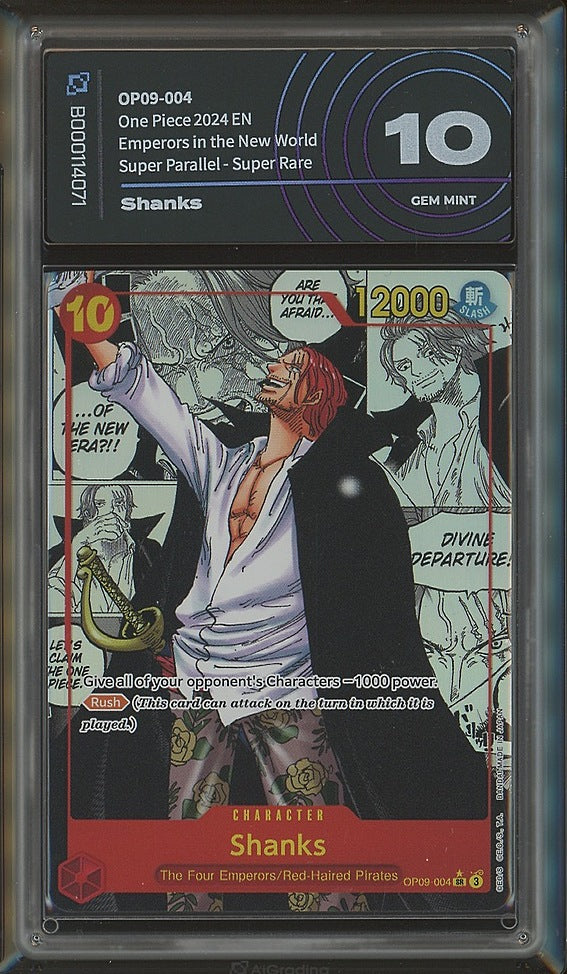 One Piece Shanks OP09-004 V.4 Manga Rare AiGrading Voto 10