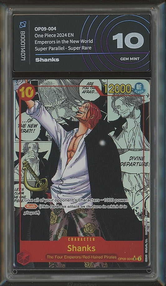 One Piece Shanks OP09-004 V.4 Manga Rare AiGrading Voto 10