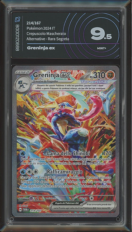 Pokémon Greninja ex TWM 214/167 AiGrading Voto 9,5