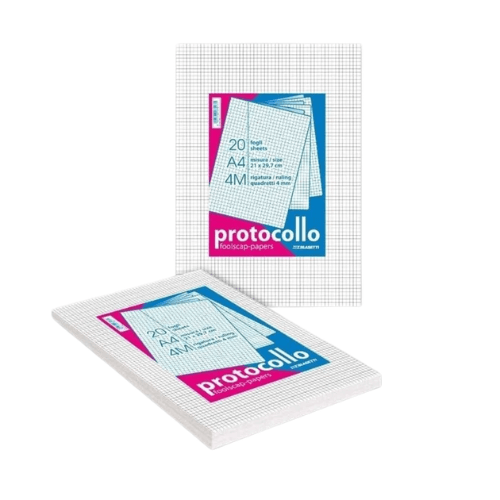 Blasetti Fogli Protocollo A4 Quadretti 5 mm Senza Margine 20 Fogli