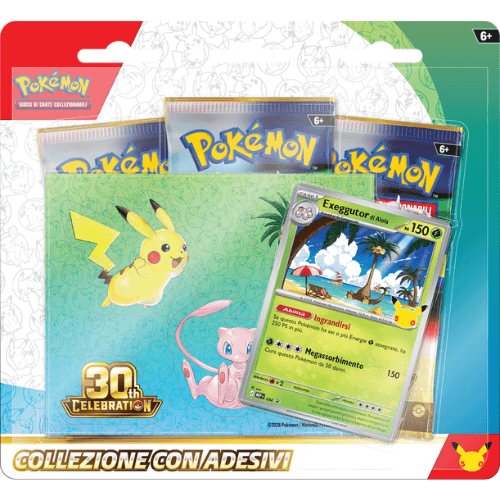 Pokémon 30° Anniversario Collezione con Adesivi Exeggutor di Alola ITA