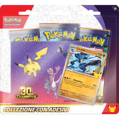 Pokémon 30° Anniversario Collezione con Adesivi Lucario ITA