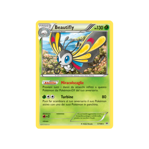 Pokémon Beautifly Holo Reverse 5/108 Furie Volanti ITA