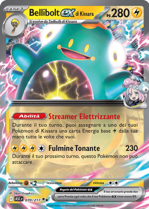 Pokémon Bellibolt ex di Kissara 070/217 Ascesa Eroica ITA