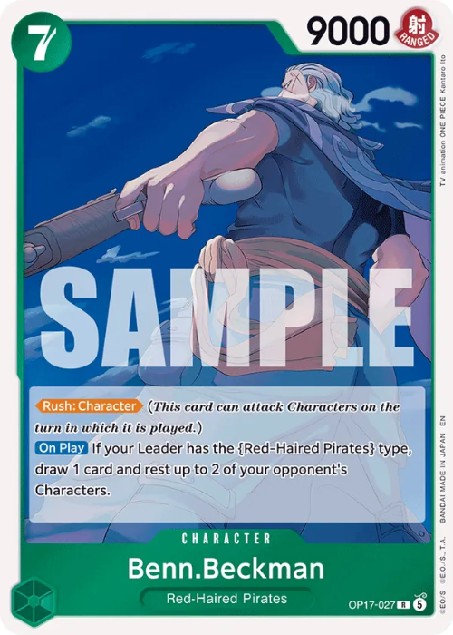 One Piece Benn.Beckman Rare OP17-027 ENG