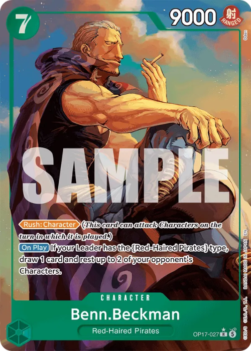One Piece Benn.Beckman Alternate Rare OP17-027 ENG