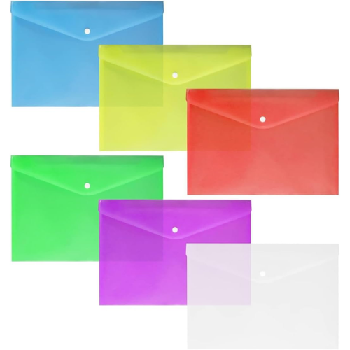 Busta Portadocumenti A5 con Bottone Archivia Colori Assortiti