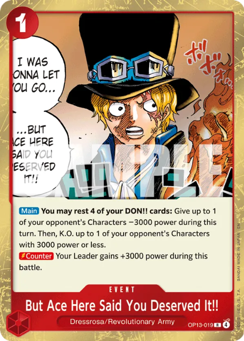 One Piece But Ace Here Said You Deserved It!! Rare OP13-019 ENG