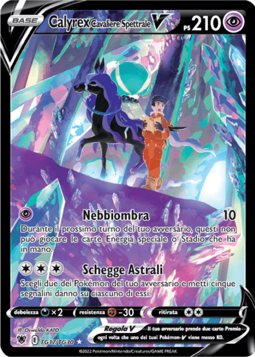 Pokémon Calyrex Cavaliere Spettrale V TG17/TG30 Lucentezza Siderale ITA