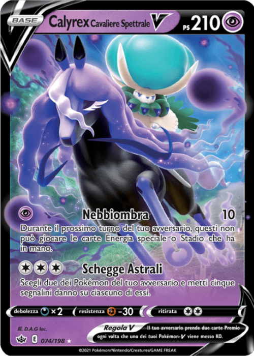 Pokémon Calyrex Cavaliere Spettrale V 074/198 Regno Glaciale ITA