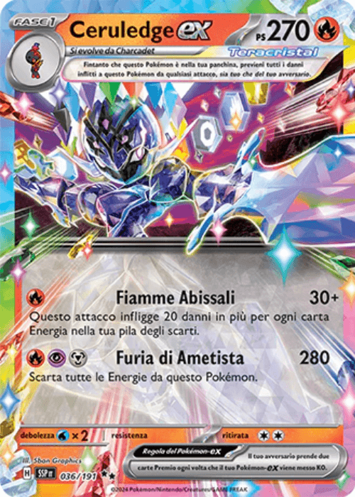 Pokémon Ceruledge ex 036/191 Scintille Folgoranti ITA