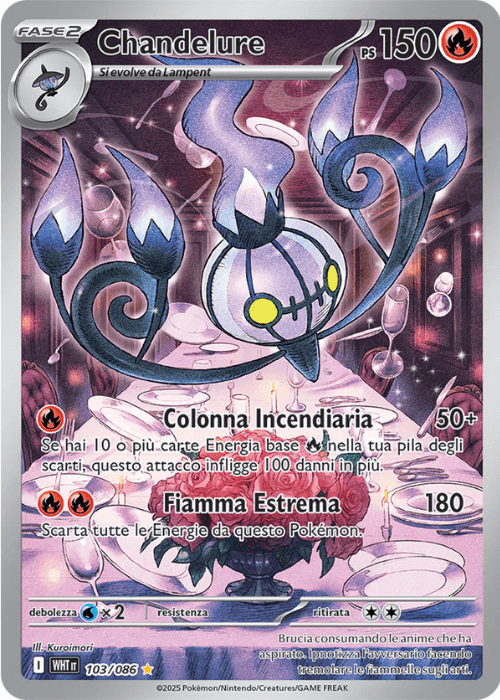Pokémon Chandelure 103/086 Fuoco Bianco ITA