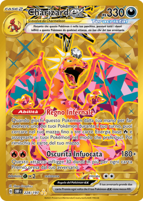 Pokémon Charizard ex 228/197 Ossidiana Infuocata ITA