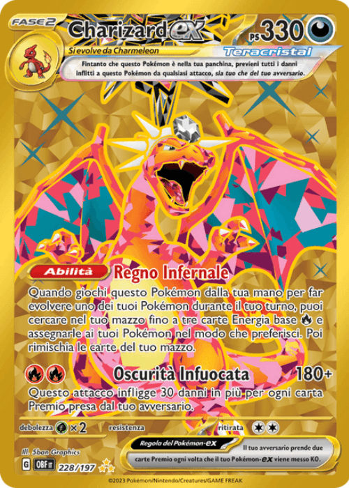 Pokémon Charizard ex 228/197 Ossidiana Infuocata ITA