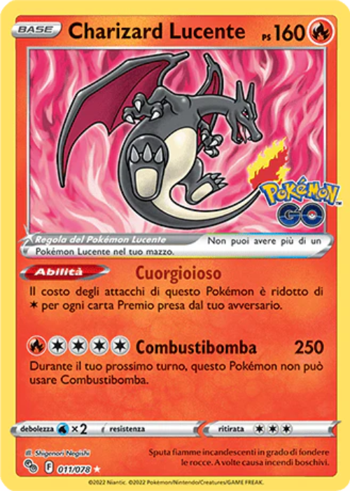 Pokémon Charizard Lucente 011/078 Pokémon Go ITA