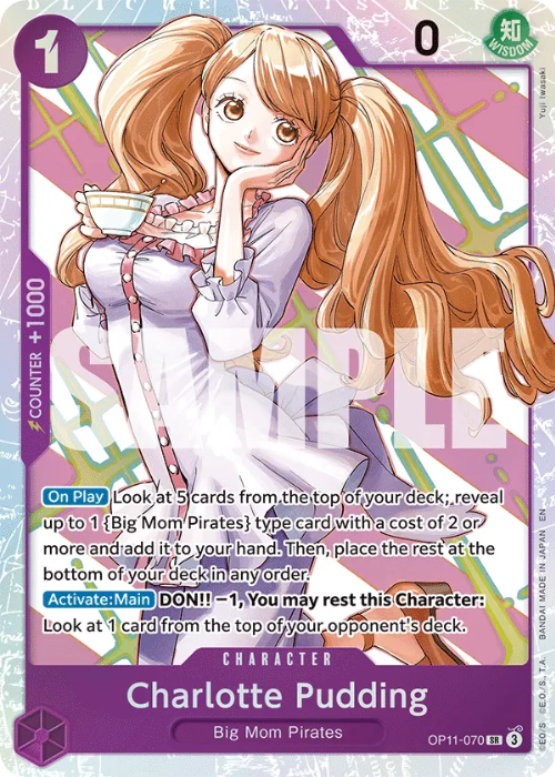 One Piece Charlotte Pudding Super Rare OP11-070 ENG