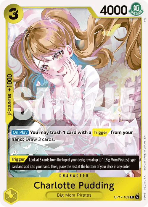 One Piece Charlotte Pudding Rare OP17-109 ENG