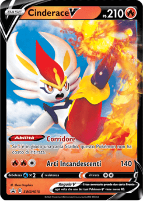 Pokémon Cinderace ex SWSH015 Promo Spada e Scudo ITA