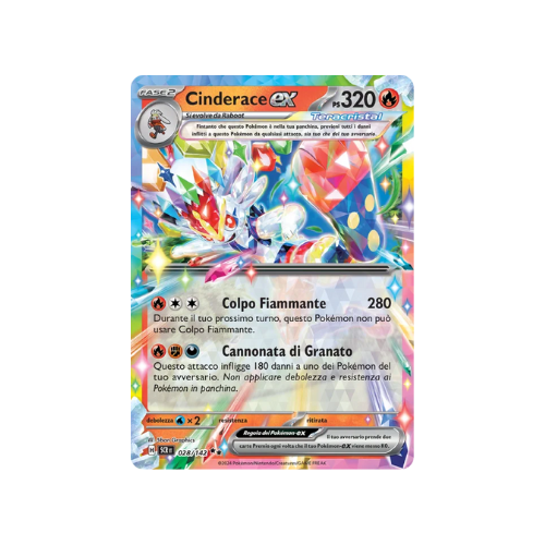 Pokémon Cinderace ex 028/142 Corona Astrale ITA