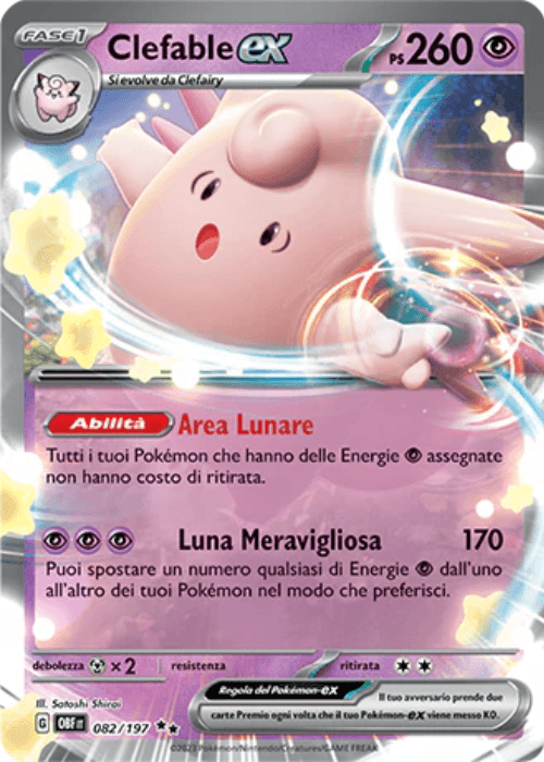 Pokémon Clefable ex 082/197 Ossidiana Infuocata ITA