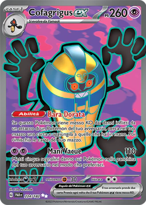 Pokémon Cofagrigus ex 224/182 Paradosso Temporale ITA