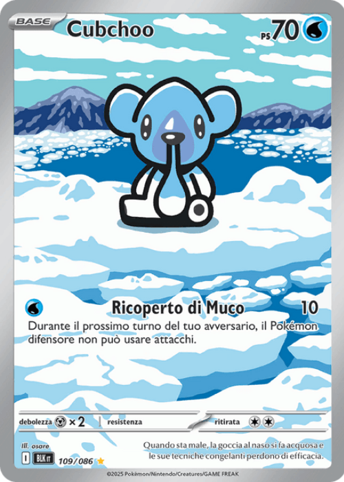 Pokémon Cubchoo 109/086 Luce Nera ITA