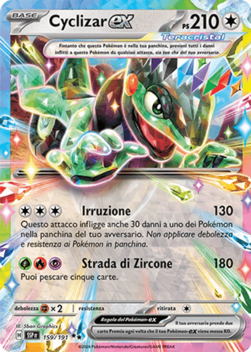 Pokémon Cyclizar ex 159/191 Scintille Folgoranti ITA
