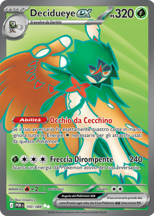 Pokémon Decidueye ex 100/088 Equilibrio Perfetto ITA
