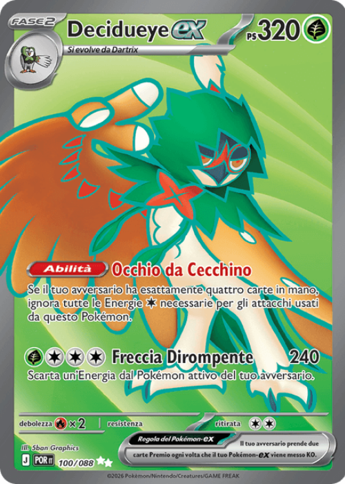 Pokémon Decidueye ex 100/088 Equilibrio Perfetto ITA