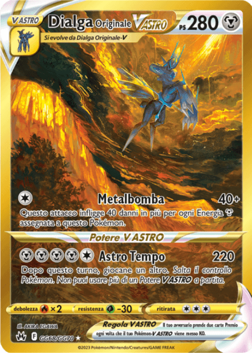 Pokémon Dialga Originale V ASTRO GG68/GG70 Zenit Regale ITA