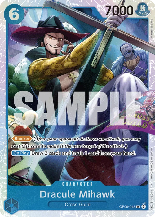 One Piece Dracule Mihawk Super Rare OP09-048 ENG