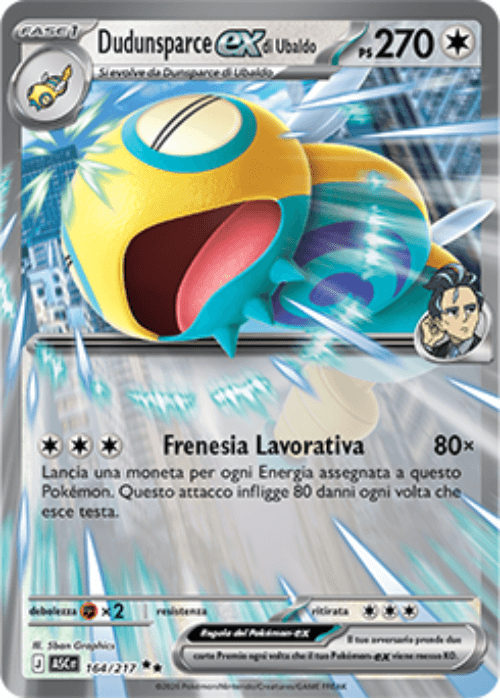 Pokémon Dudunsparce ex di Ubaldo 164/217 Ascesa Eroica ITA
